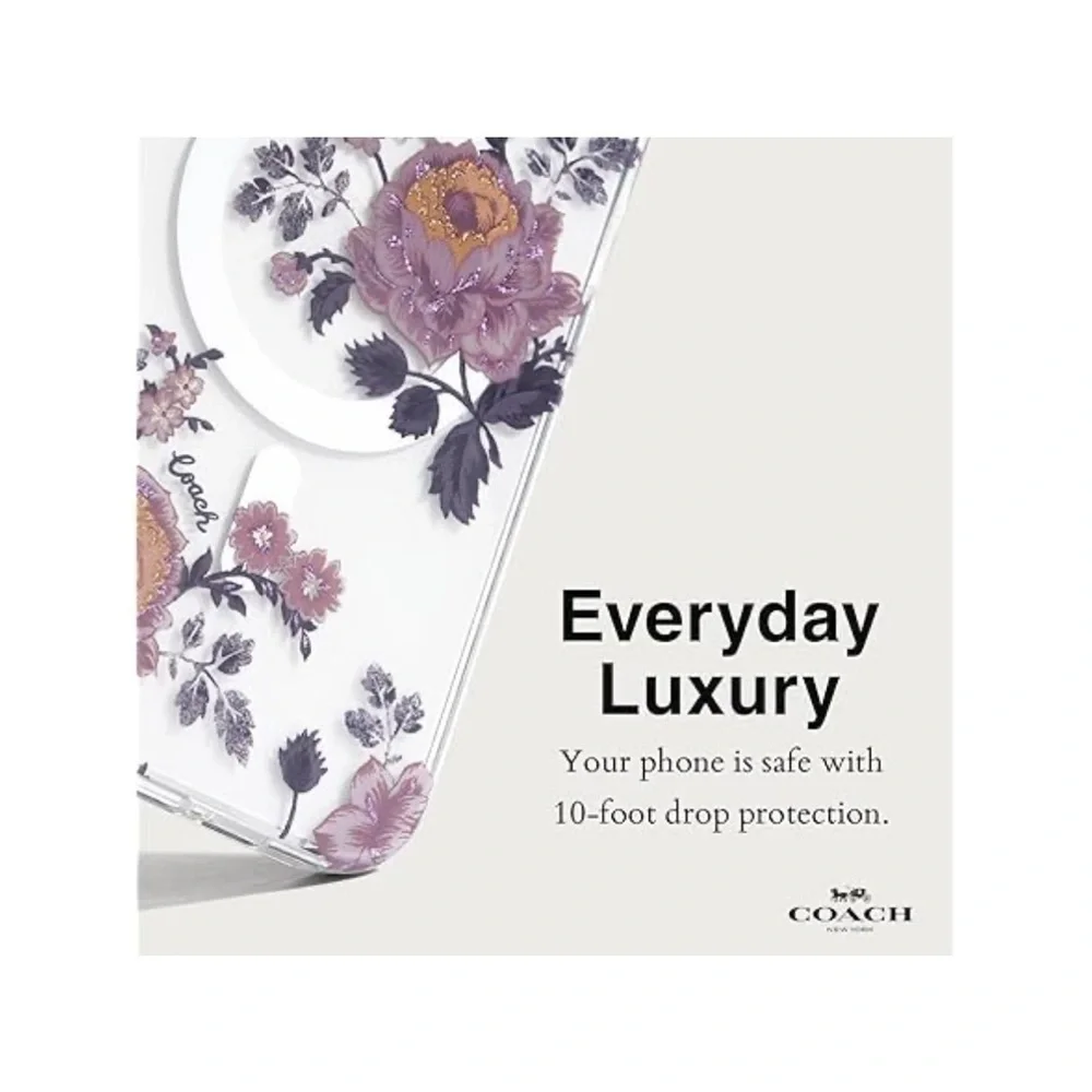 Coach Moody Floral iPhone 15 PRO MAX Case, Compatible with MagSafe- NIB